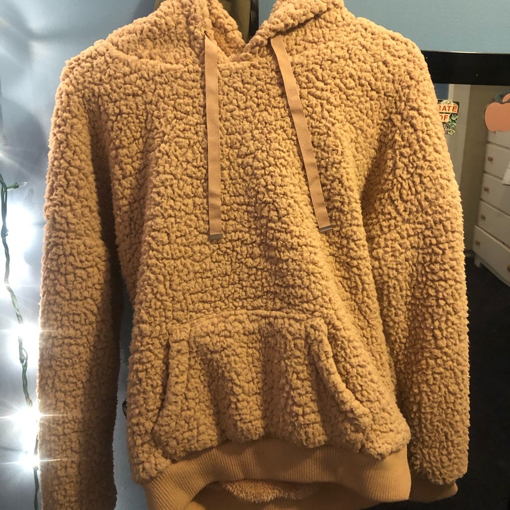 Light brown fuzzy jacket - NEVER WORN